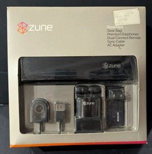 Microsoft Zune Travel Pack Gear Bag Earphones Remote Sync Cable AC Adapter NIB