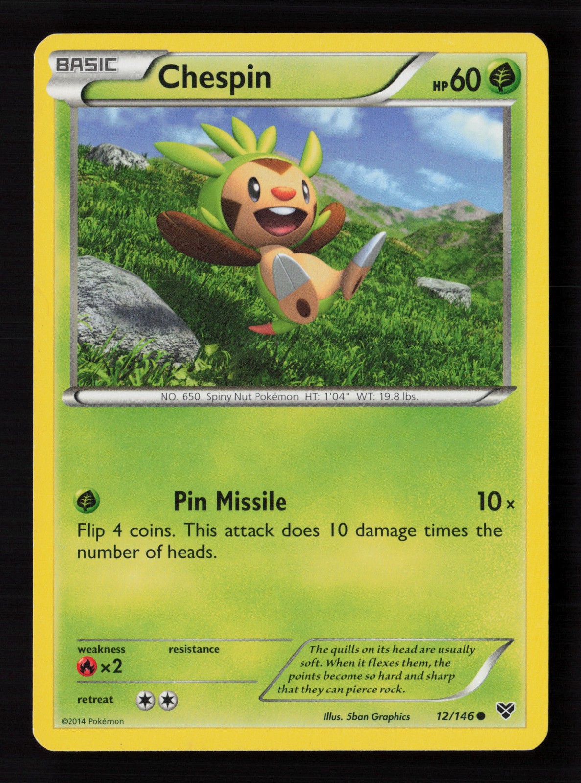 Chespin 12/146 XY Base Set Pokemon Card