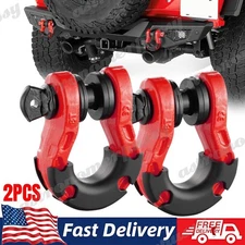 2 Pack D Ring Shackles 3/4'' with 7/8'' Pin Heavy Duty Towing Accessories