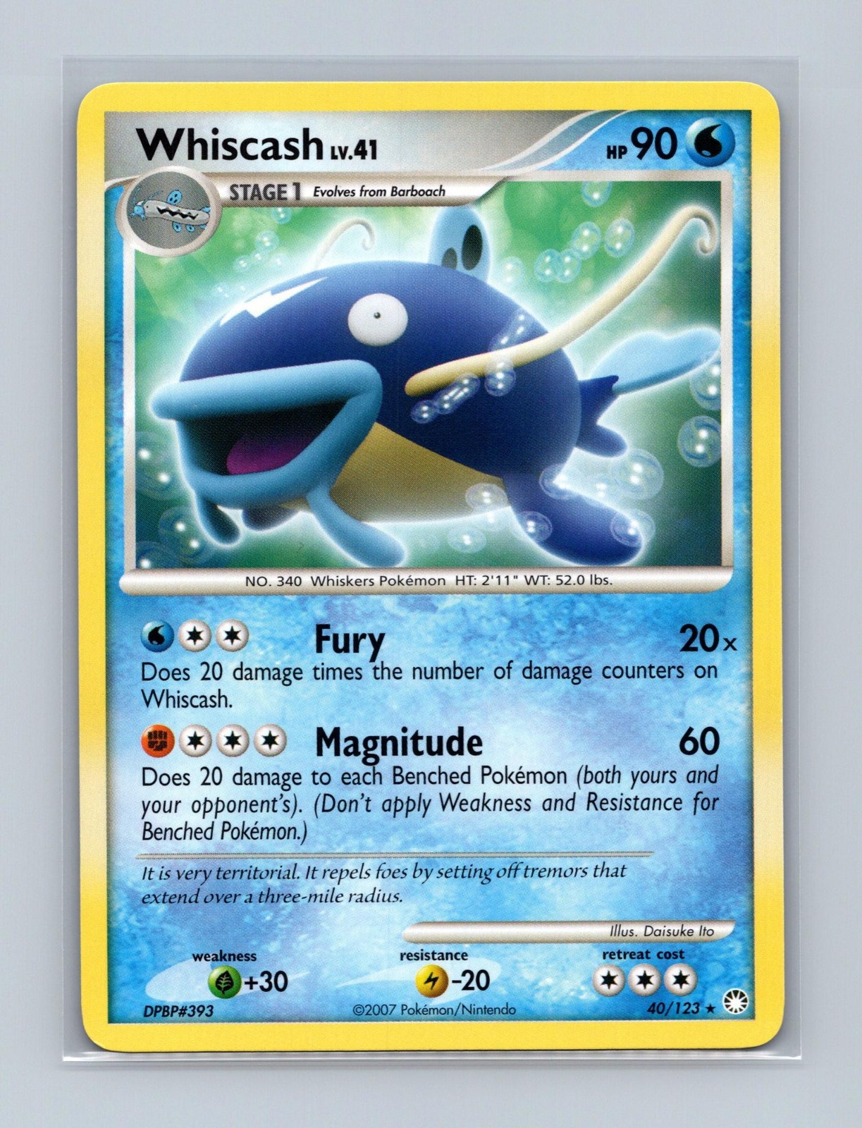 Whiscash 40/123 Rare Mysterious Treasures Lightly Played