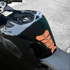 MC Motoparts Orange Arrow Fish Bone Gas Tank Pad Cover Protector Removable
