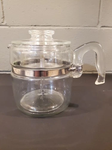Pyrex Glass Flameware Coffee Maker 7756 4-6 Cup Complete Vintage
