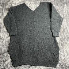 Women's black V-Neck Knit Sweater Dress Size XL