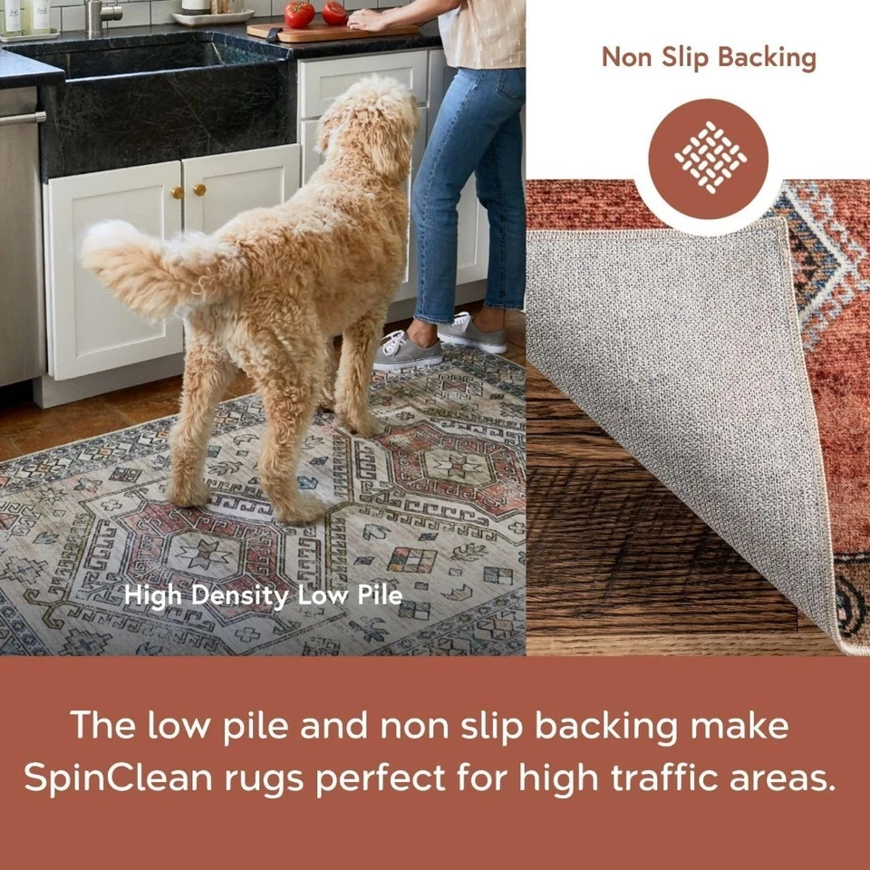 Area Rug, 2.6' x 12', Rosanne Blue Washable Runner Rug, Hallway Rug nuLOOM BIRV - Image 4 of 4