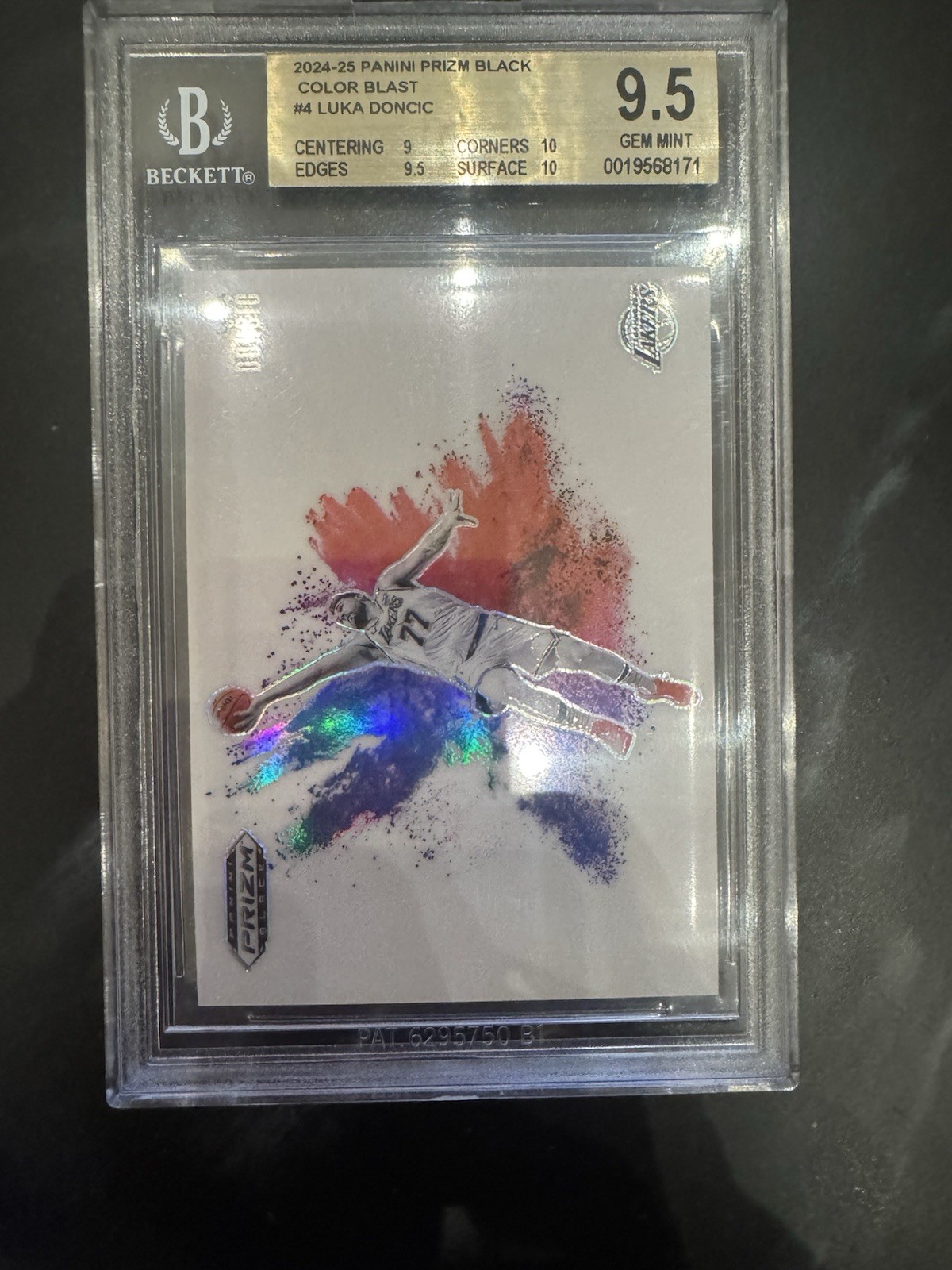 2024-25 Panini Prizm Black Color Blast #4 Luka Doncic Black Beckett 9.5