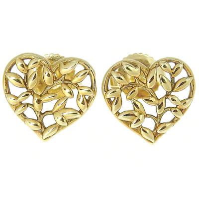Tiffany & Co. Olive Leaf Herz Ohrringe 18K Gelbgold 750 Picasso Auth #9033