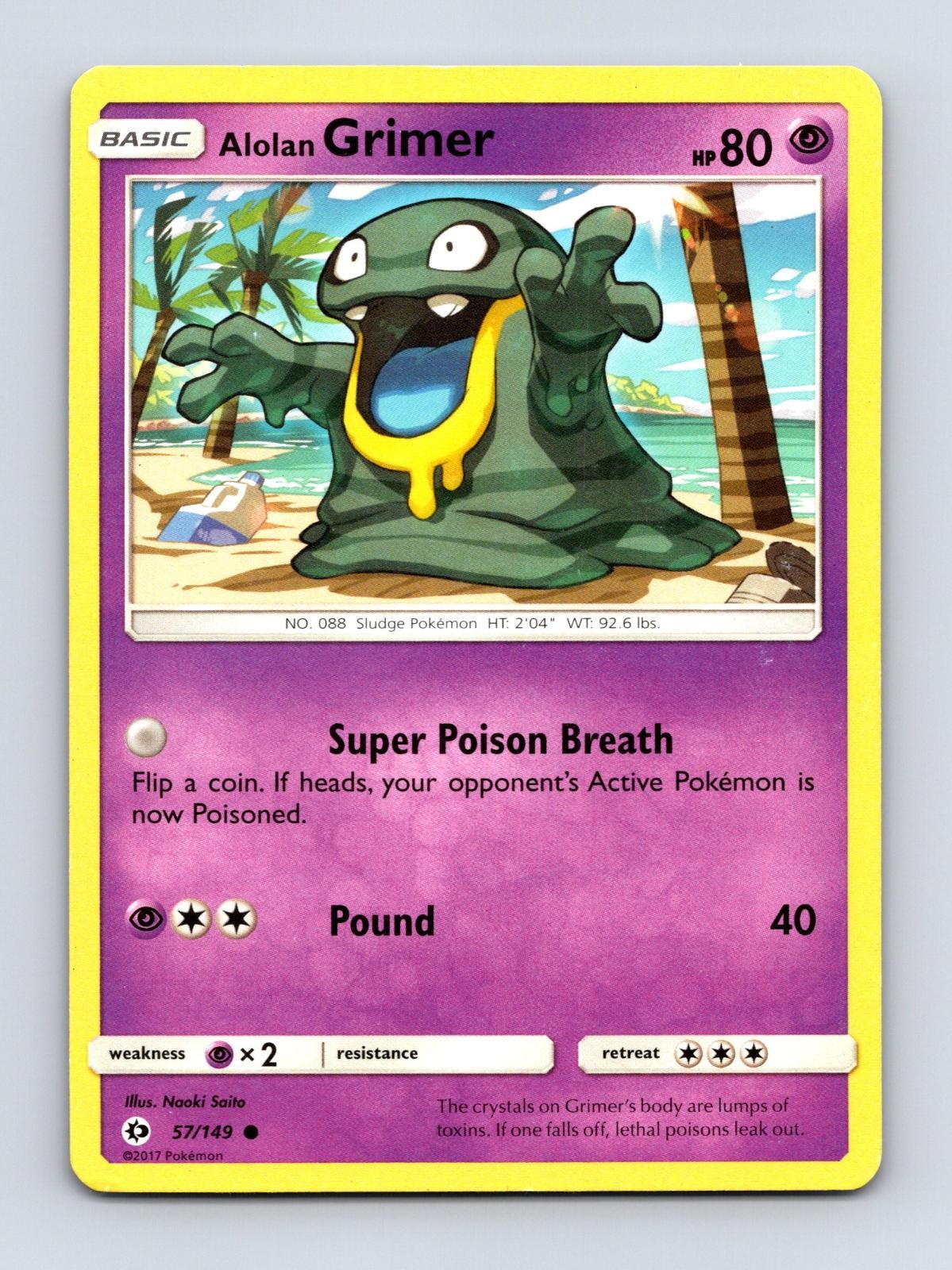 ALOLAN GRIMER 57/149 COMMON SM BASE SET POKEMON MP