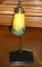 Lampe de bureau art déco tulipe signé le Verre Français Schneider pâte De Verre