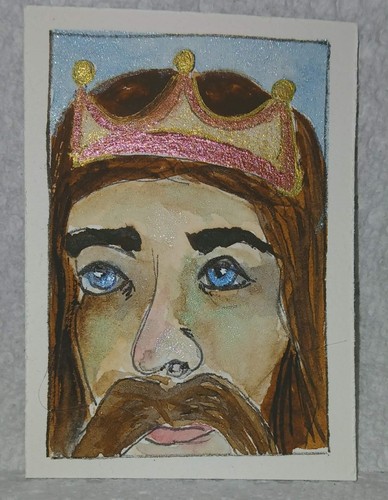 King Eldric Ember‑Crown OOAK ACEO from Creatures of the Hidden Hours Watercolor