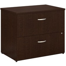 Lateral File Cabinet 2 Drawer Locking Mocha Cherry Bush WC12954C Business Series