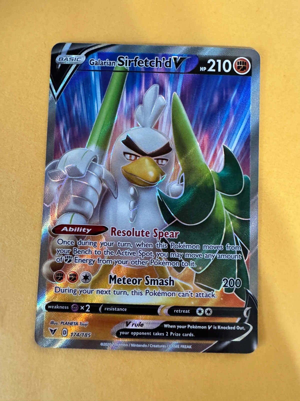 Pokémon Galarian Sirfetch'd V 174/185 Vivid Voltage Ultra Rare Full Art 210HP H…