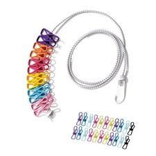 3.8M Travel Clothesline with 22 Clothes Clips, Retractable Portable Clothesli...