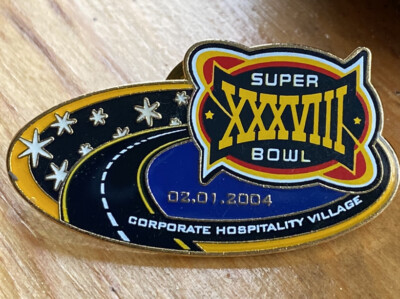 Super Bowl XXXVIII 38 New England Patriots Panthers VIP Corp Vil Pin RARE LX