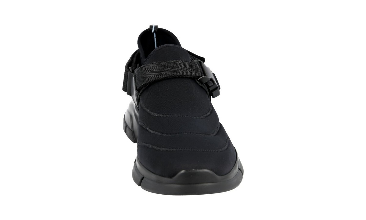 AUTH LUXURY PRADA NEOPRENE SNEAKERS SHOES 4D3359 BLACK NEW