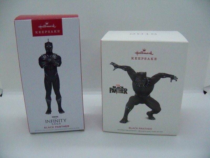 2018 & 2022 Hallmark Keepsake Black Panther Ornaments
