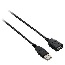 V7 V7N2USB2EXT-03F 3 ft. Black USB 2.0 Extension Cable