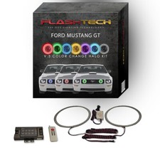 Rgb Multi Color Led Halo Kit With Rf Remote For 05-09 Ford Mustang Fog Lights