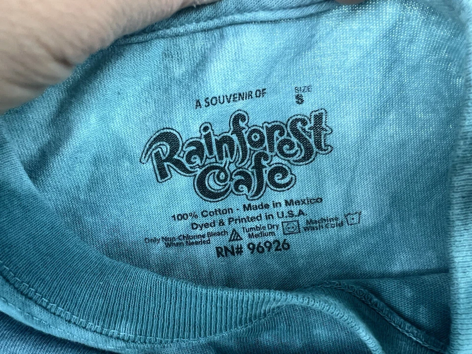 Camisa Rainforest Café The Mountain Tie Dye Para Hombres Pequeña 2014 Camiseta Jirafa Russo Foto 4 de 4