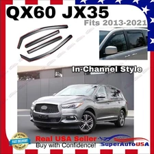 Fit QX60 JX35 2013-21 In-Channel Vent Window Visors Rain Shade Guard Deflectors
