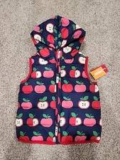 Gymboree Girls 6 Puffer Apple Vest With Hood