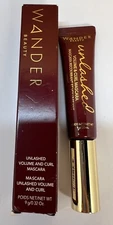 Wander Beauty Unlashed Tarmac Volume and Curl Mascara Black NIB 9g/.31oz +mini