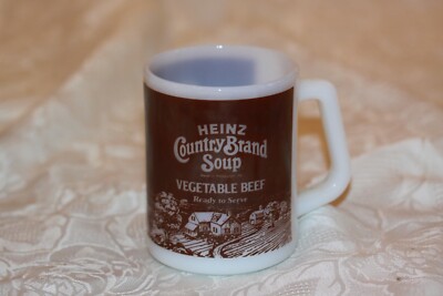 Vintage Federal Advertising Milk Glass Heinz Vegetable Beef Soup Coffee/Tea Mug