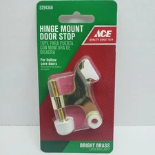 ACE Hinge Mount Door Stop for Hollow Core Doors Bright Brass  #5294368