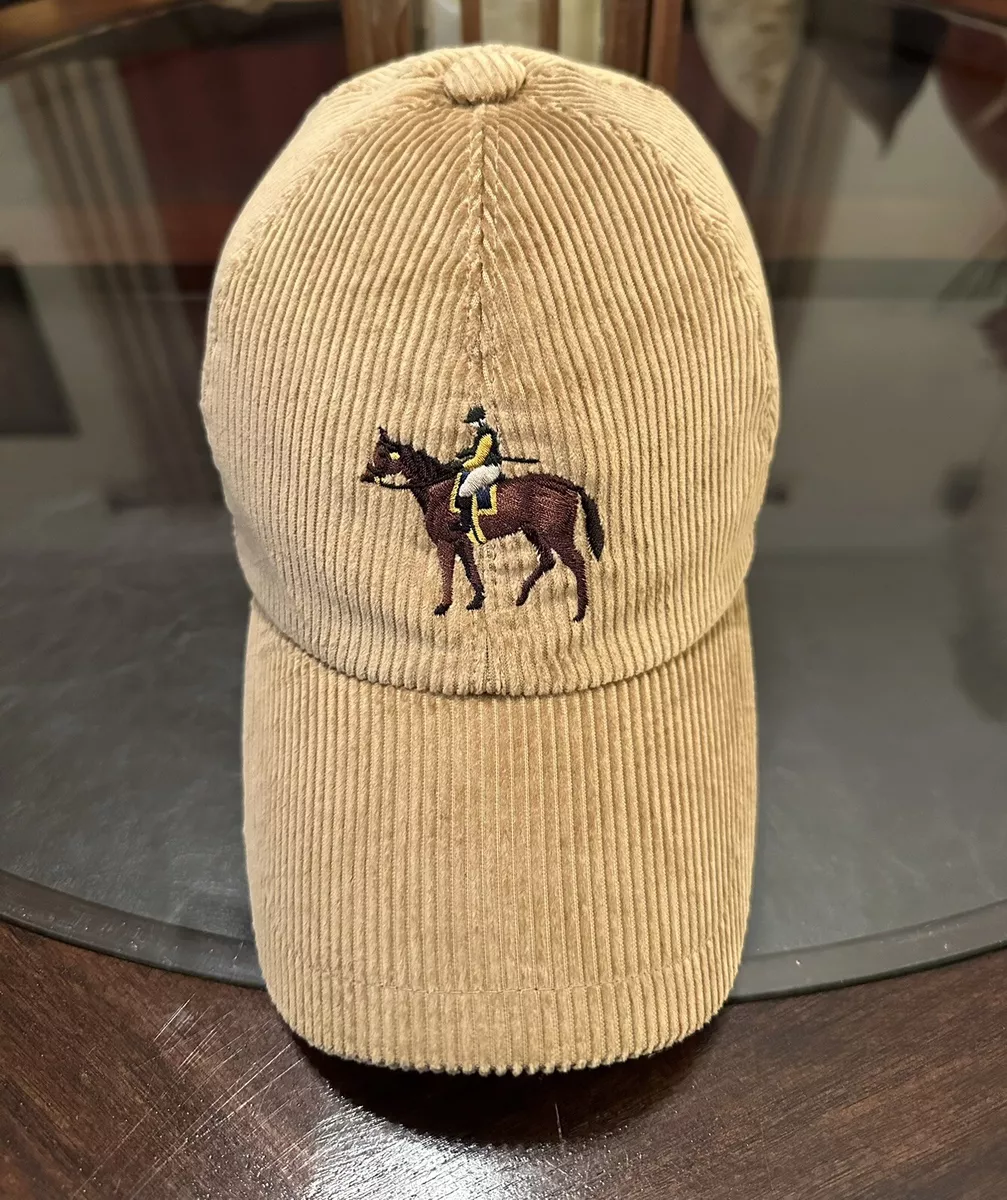 Ralph Lauren Purple Label HAT Gent’s Standing Horse Made n Italy Camel  Khaki New