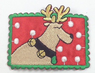 Excellent Quality Christmas Reindeer Embroidered Patch ~ Iron-On