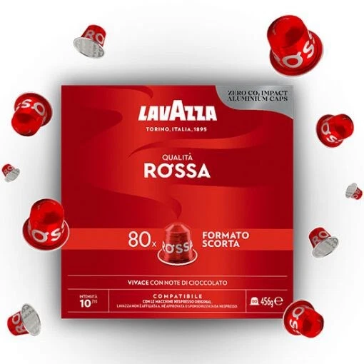 480 Capsule Caffè Lavazza Qualità Rossa Alluminio Compat. Nespresso Ex Armonico