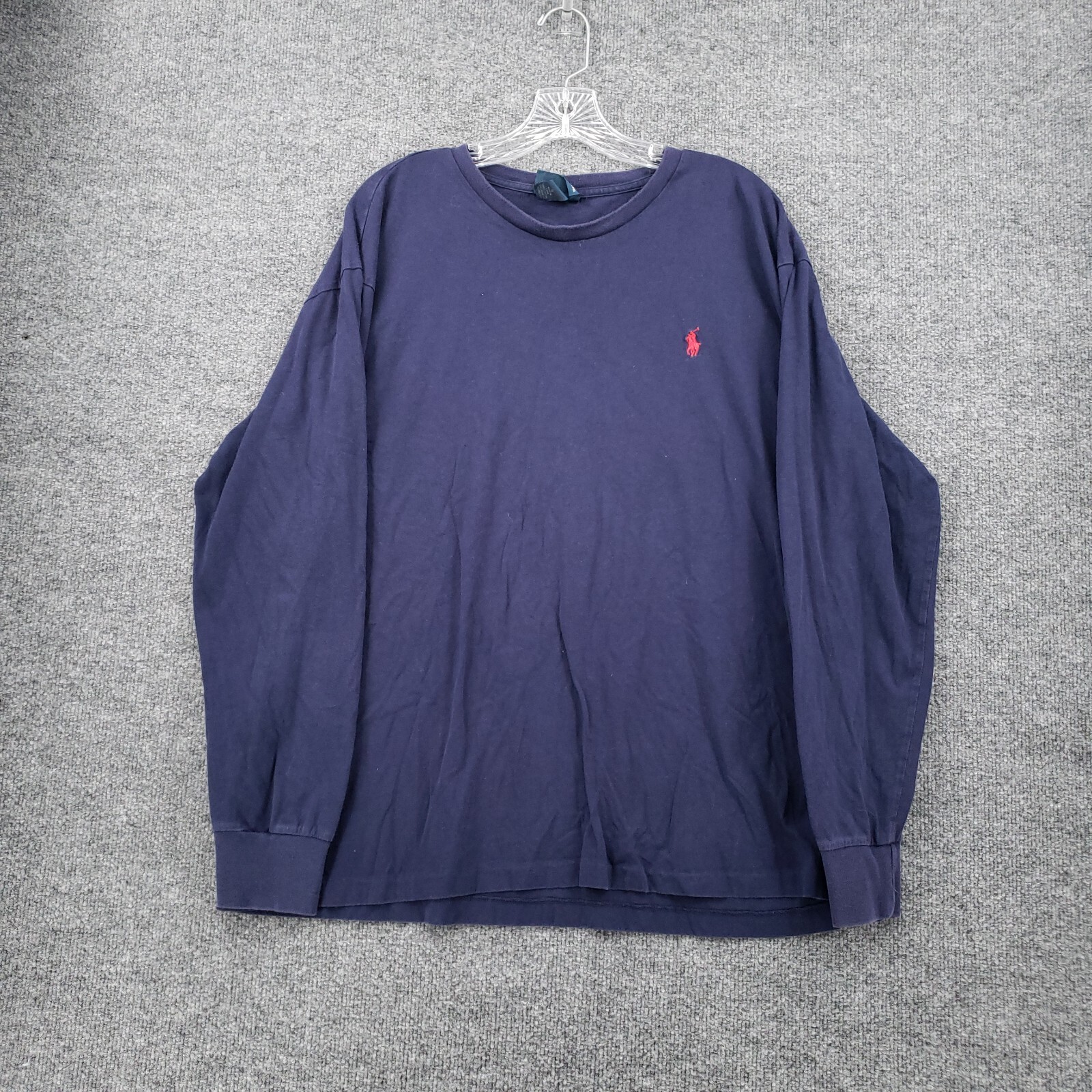 Polo Ralph Lauren t shirt uomo XL blu manica lunga girocollo pullover maglietta pony