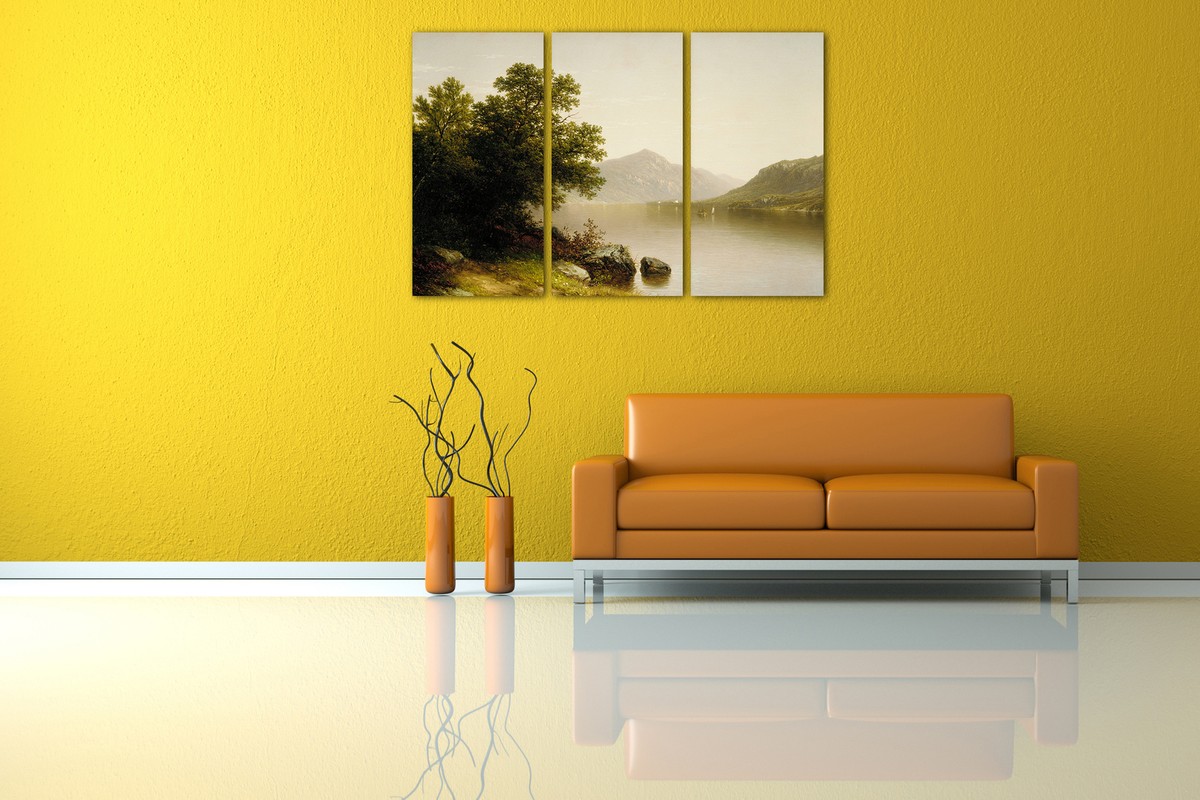 Poster John William Casilear sur le lac George - Décoration murale à suspendre pour chambre à coucher - 30 x 45 cm