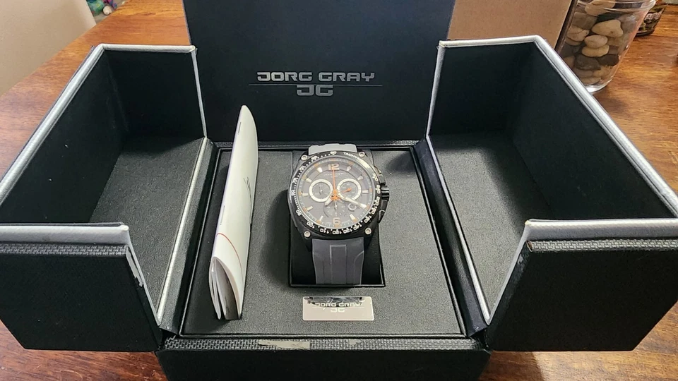 Jorg Gray Mens JG8400-?? Gray Dial Gray Silicone Band Stainless Steel Watch - Image 2 of 4
