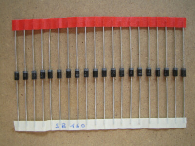 20x Schottkydiode SB160, gegurtet, 60V, 1A, DO41