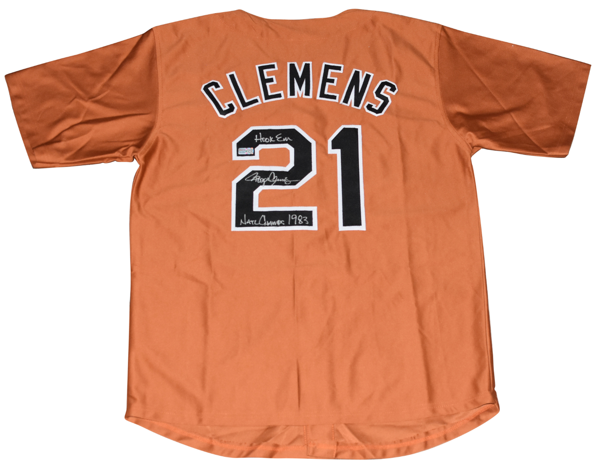 ROGER CLEMENS SIGNED TEXAS LONGHORNS #21 BASEBALL JERSEY W/ 1983