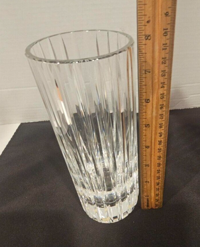 Baccarat Crystal HARMONIE Vertical Cuts Cylinder Flower Vase 8