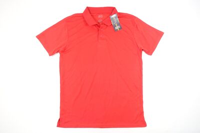 KICK START GEAR SPORTSWEAR RED LARGE MESH PERFORMANCE POLO SHIRT MENS DEFECT