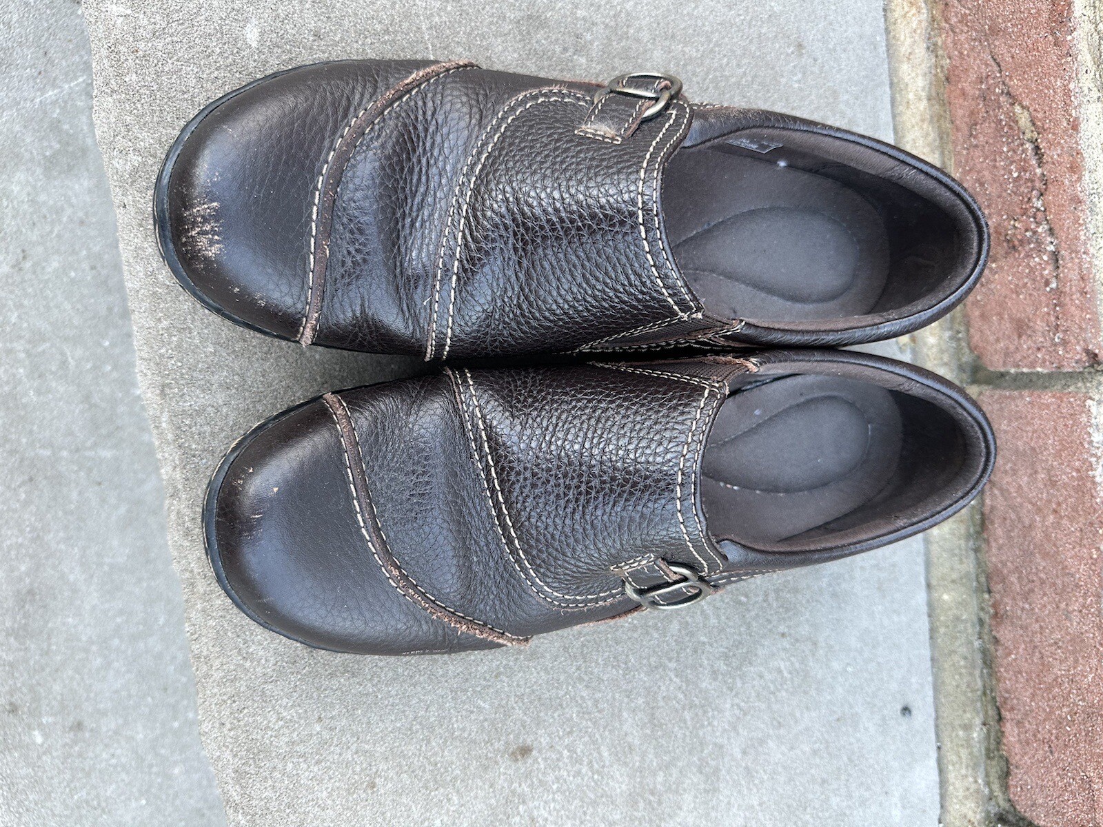 SAOLA Scarpe mocassini donna Clarks mocassini pelle marrone suola gomma taglia 8 5 M US