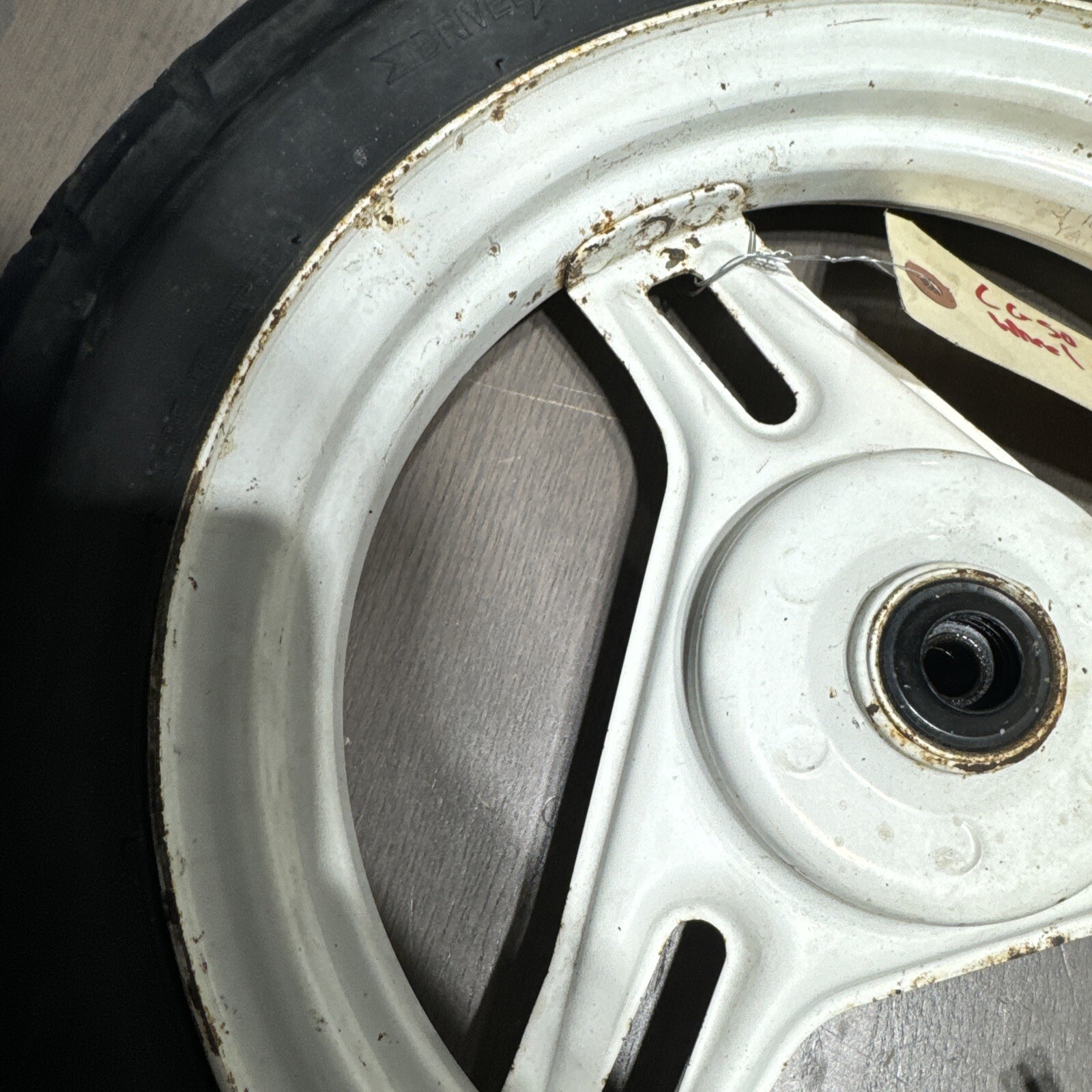 1988-1991 Yamaha Jog CG50 Front Wheel with tire White