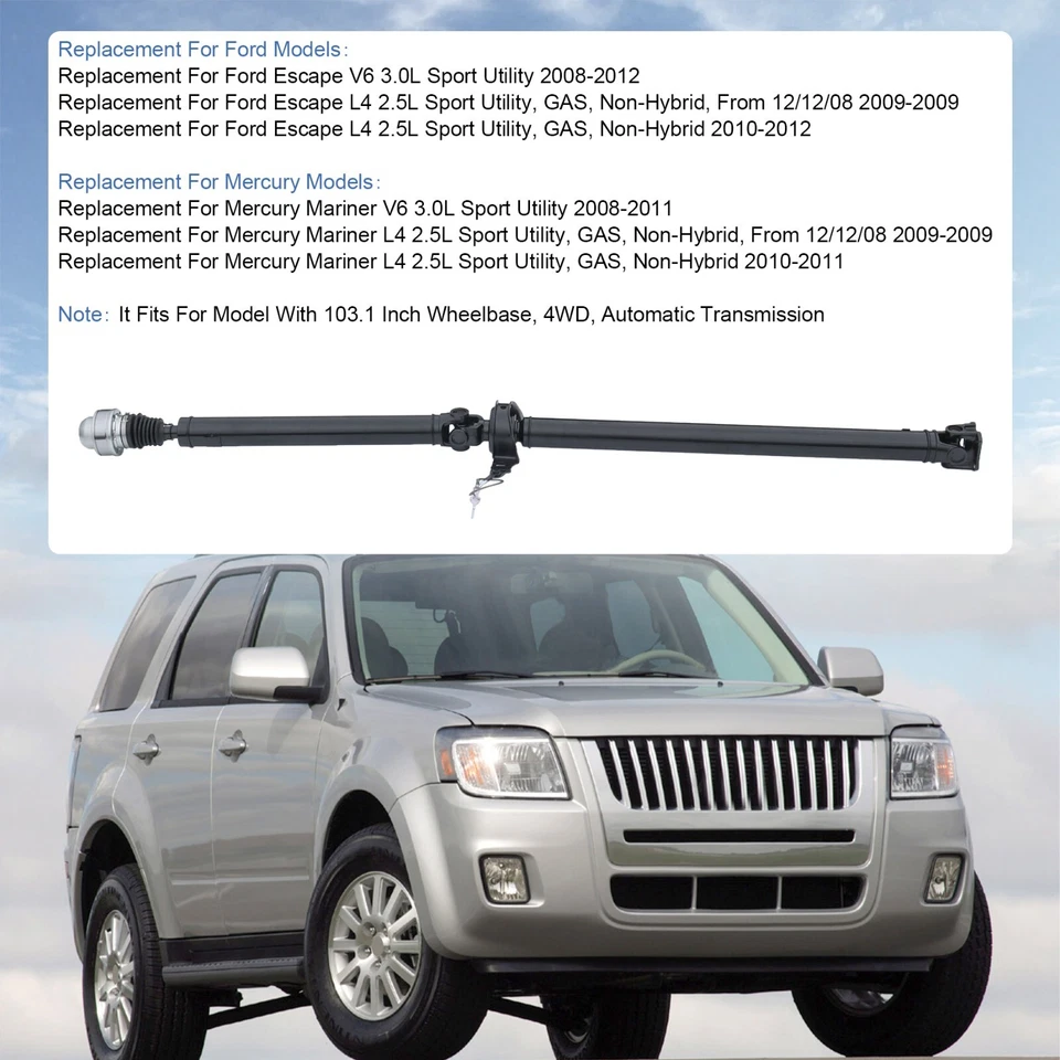 Prop Shaft Assembly Rear Shaft For 08-12 Ford Escape Mercury Mariner 08-11 4WD Foto 4 de 4