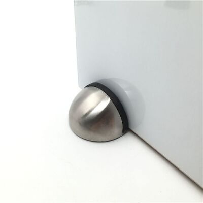 2Pcs Stainless Steel Door Stop Floor Mounted Door Stopper Chrome Rubber  Stops