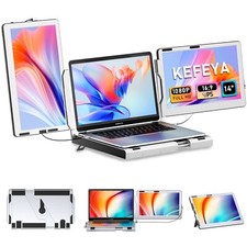 KEFEYA F2 14" Triple HD Screen Laptop Screen Extender, Laptop Monitor Extender