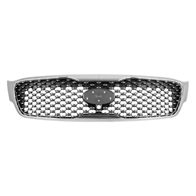 Grille for Kia Sorento 2016-2018, Chrome Shell/Painted Gray Insert, Excluding
