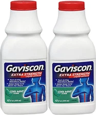 Gaviscon EXTA STRENGTH LIQUID Cool Mint Flavor 12oz ( 2 pack ) __