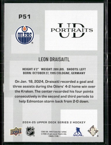 24/25 2024-25 Upper Deck SERIES 1 & 2 UD Portraits #P1 -#P60 ***U PICK LIST*** - Picture 103 of 121