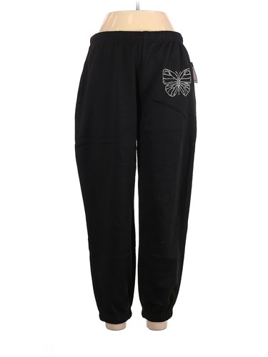 NWT Faded Rose Women Black Sweatpants L 