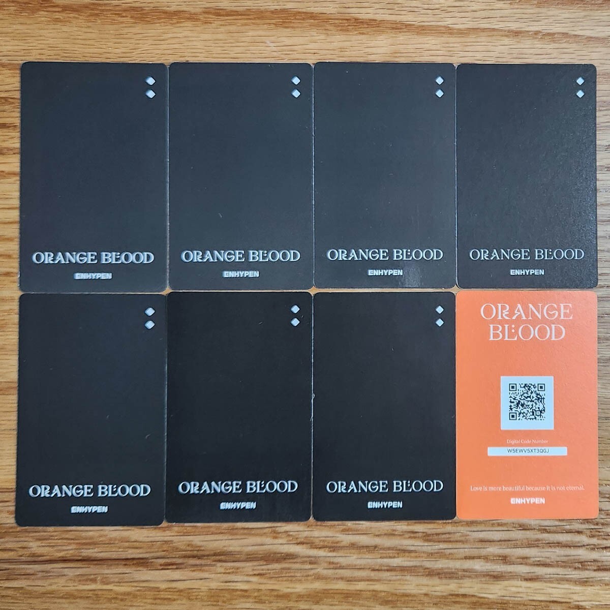 All Member 8pcs Set Official Photocards Enhypen Orange Blood