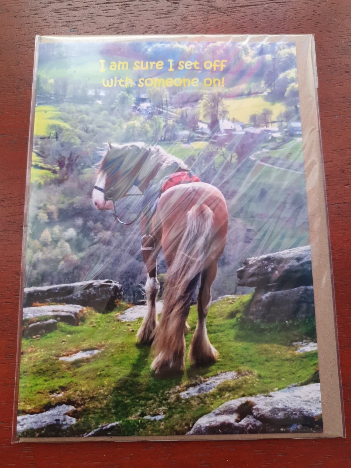 Cyldesdale Horse birthday card funny card Horse riding joke BLANK greetings card
