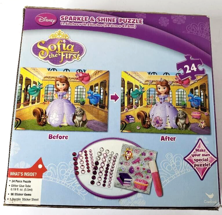 Disney Puzzle Sofia the First Sparkle and Shine 24 PC. w/ stickers And ...