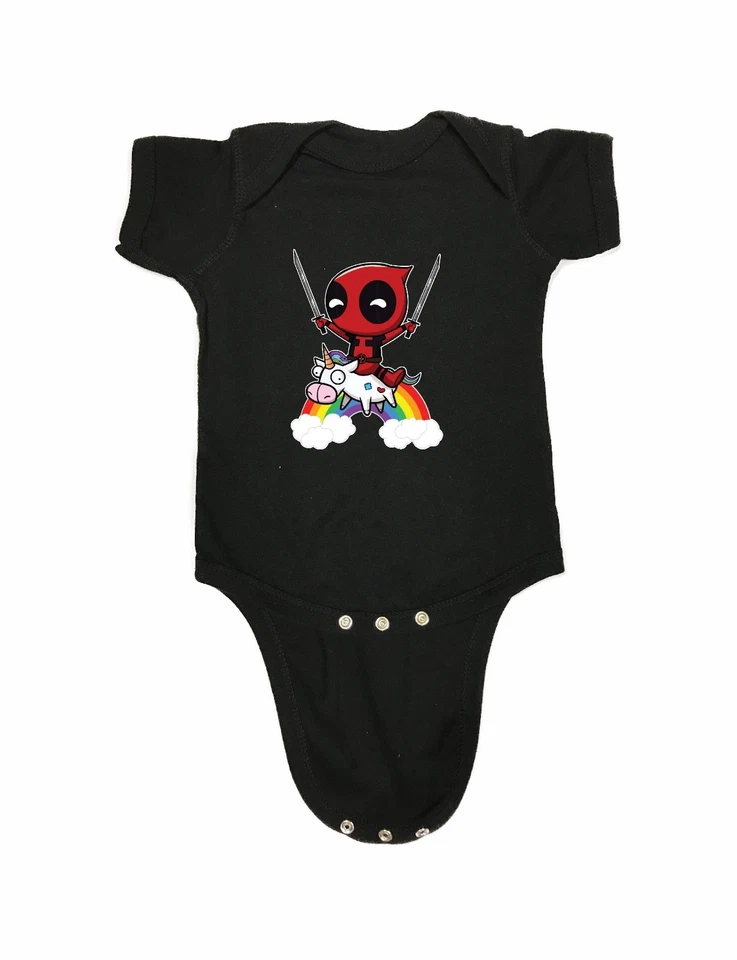 98-28 Deadpool Rainbow Wade Wilson Divertido Bebé Mameluco Body Una Pieza Foto 2 de 3